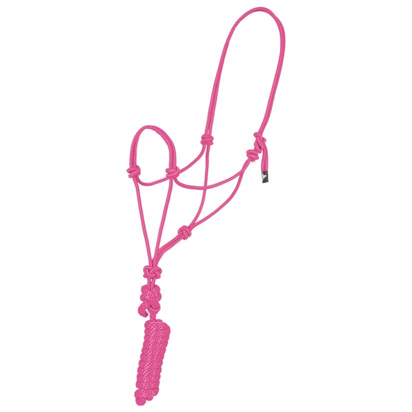 Mustang Tack Hot Pink Mustang Economy Mountain Rope Halter with Lead
