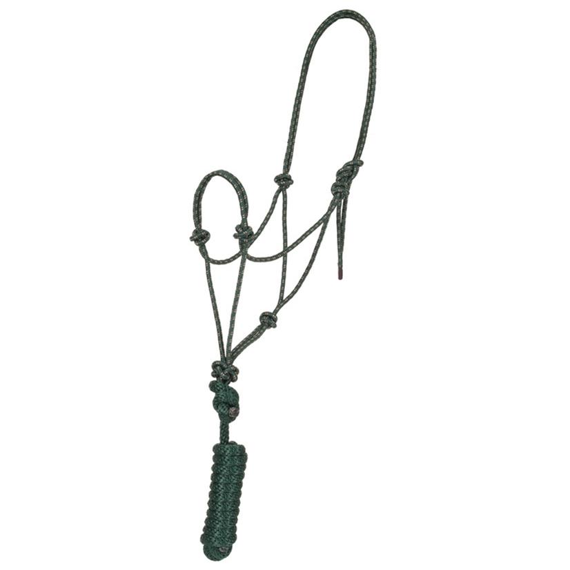 Mustang Tack Hunter/Tan Mustang Economy Mountain Rope Halter with Lead