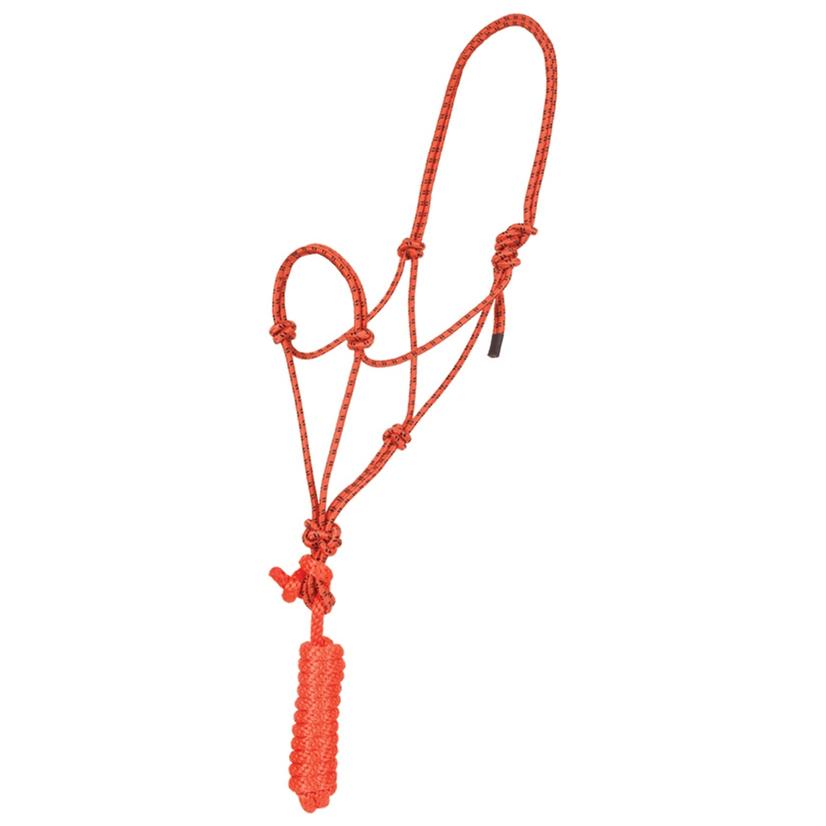 Mustang Tack Orange/Black Mustang Economy Mountain Rope Halter with Lead
