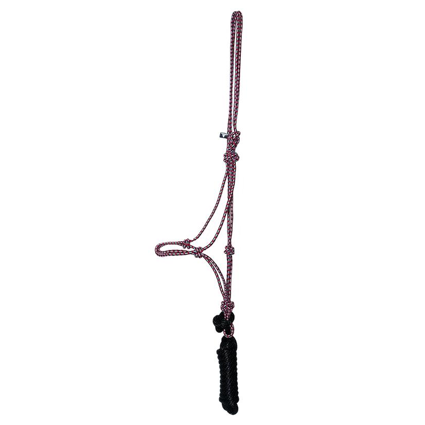 Mustang Tack Red/Turquoise/Black Mustang Economy Mountain Rope Halter with Lead