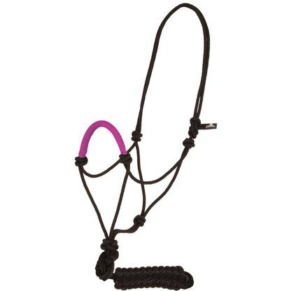 Mustang Tack Standard / Hot Pink Mustang Solid Nose Rope Halter