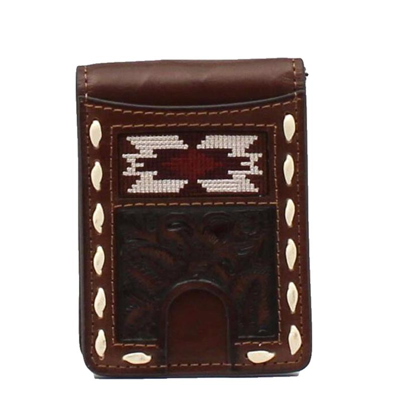 Nocona Belts Apparel Brown Nocona Leather Bifold Money Clip