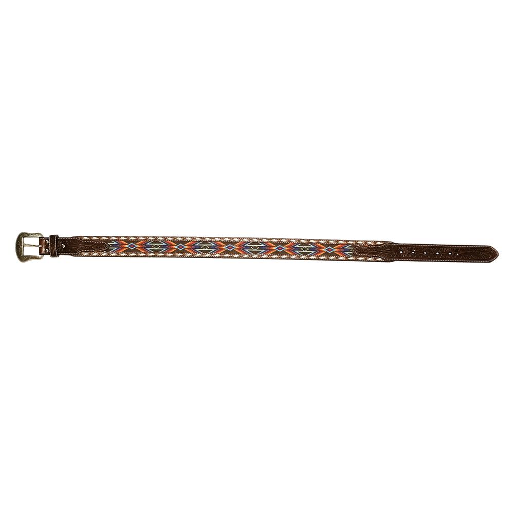 Nocona Belts Apparel Nocona Belts Brown Leather Buffalo Nickel Brown Lace Leather Men's Belt