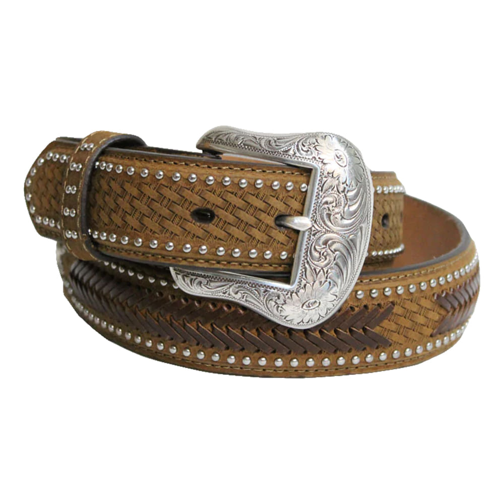 Nocona Belts Apparel Nocona Belts Brown Leather Ostrich Print Belt