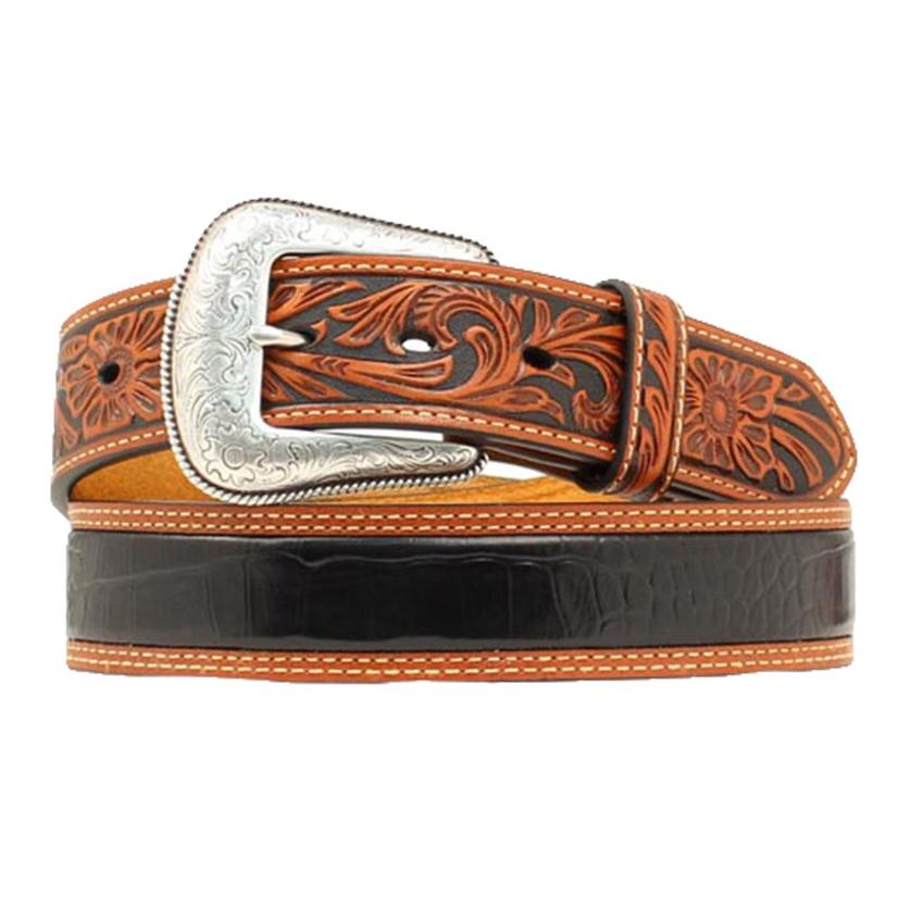 Nocona Belts Apparel Nocona Belts Brown Leather With Gator Body