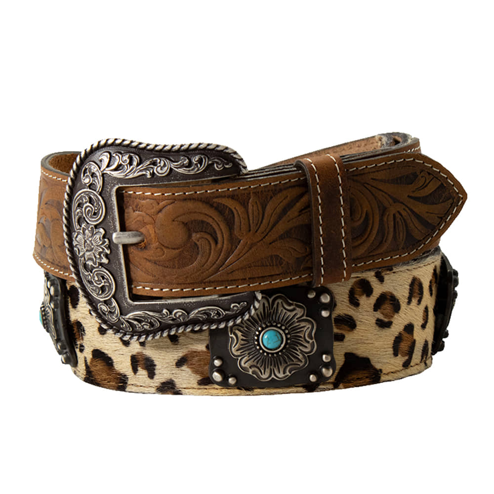 Nocona Belts Apparel Nocona Belts Ladies Leopard Calf Hair Belt