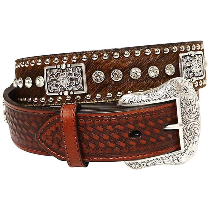 Nocona Belts Apparel Nocona Belts Men's Calf Hair and Rhinestone Belt