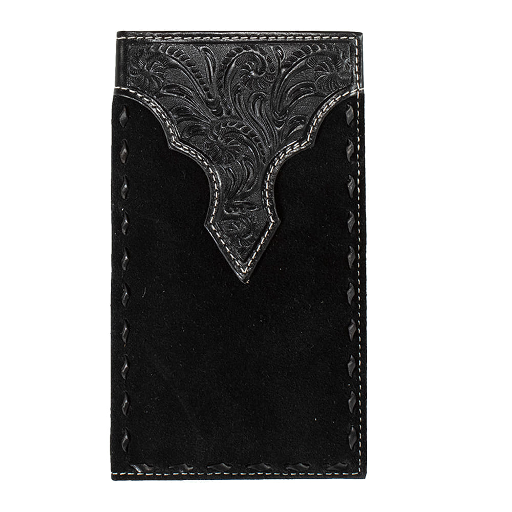 Nocona Belts Apparel Nocona Belts Rodeo Rough Out Buck Lace Black Wallet