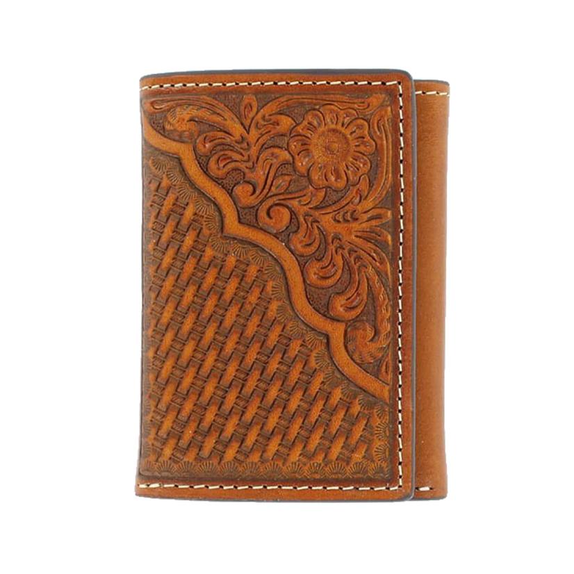 Nocona Belts Other Brown / Osfa Nocona Belts Brown Tooled Leather Wallet Trifold