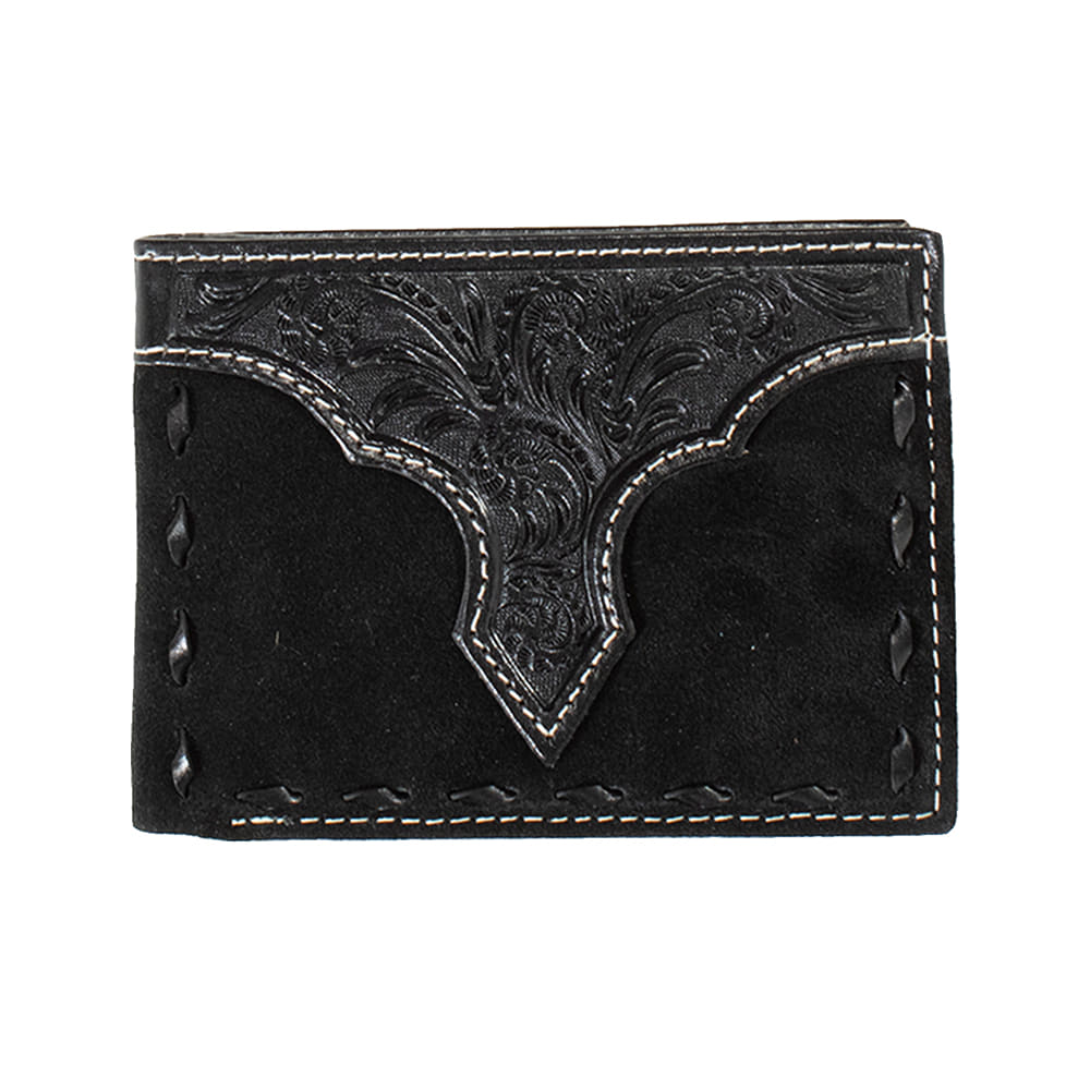 Nocona Belts Other Nocona Belts Bifold Rough Out Buck Lace Black Wallet