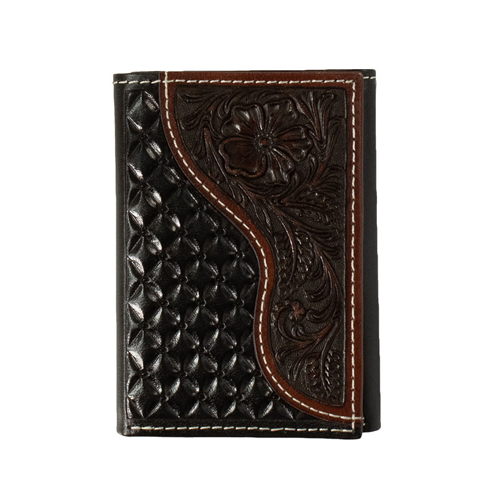 Nocona Belts Other Nocona Belts Brown Trifold Floral Overlay Wallet