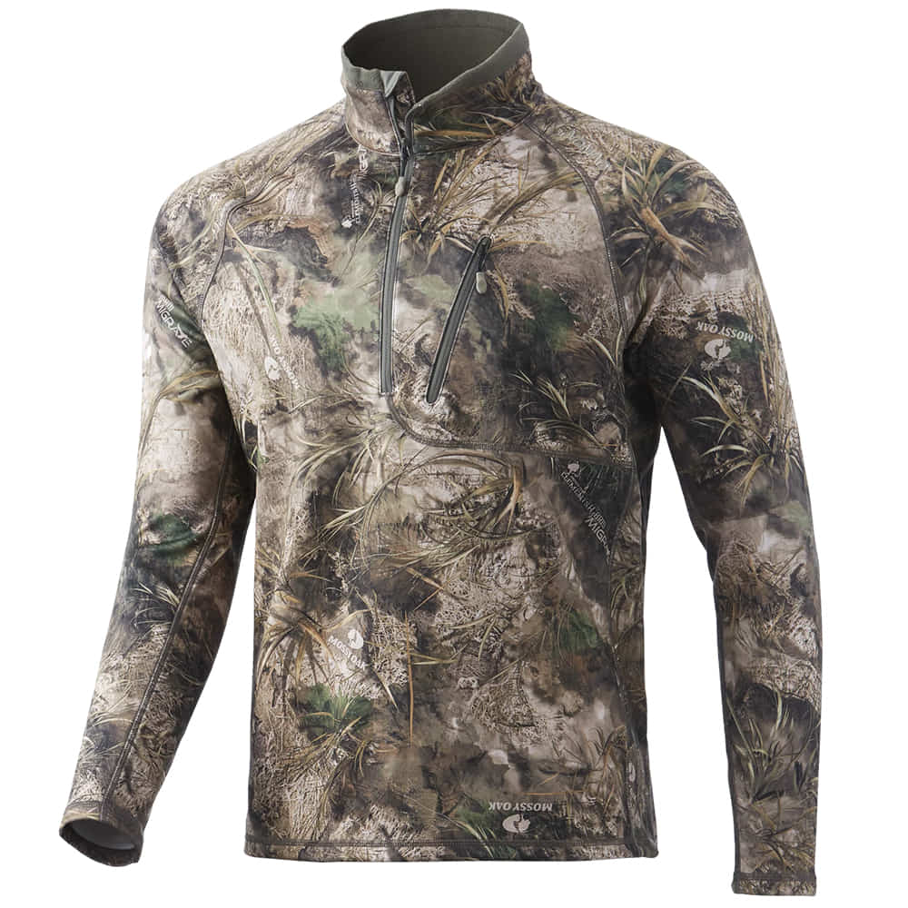 Nomad Apparel Nomad Mossy Oak Migrate Half Zip Utility Men's Camo Sweater