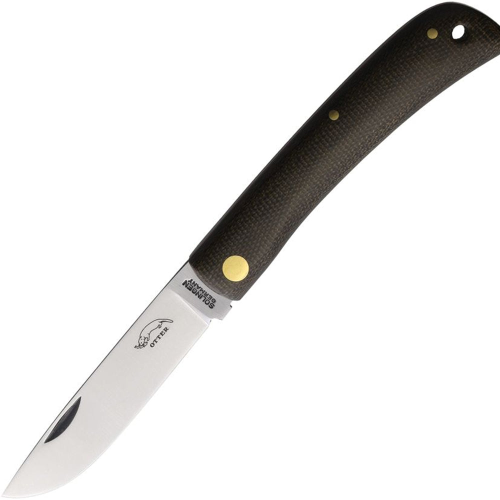 Otter-Messer Knives Otter-Messer Small Hippekniep Green Micarta Carbon Steel Knife