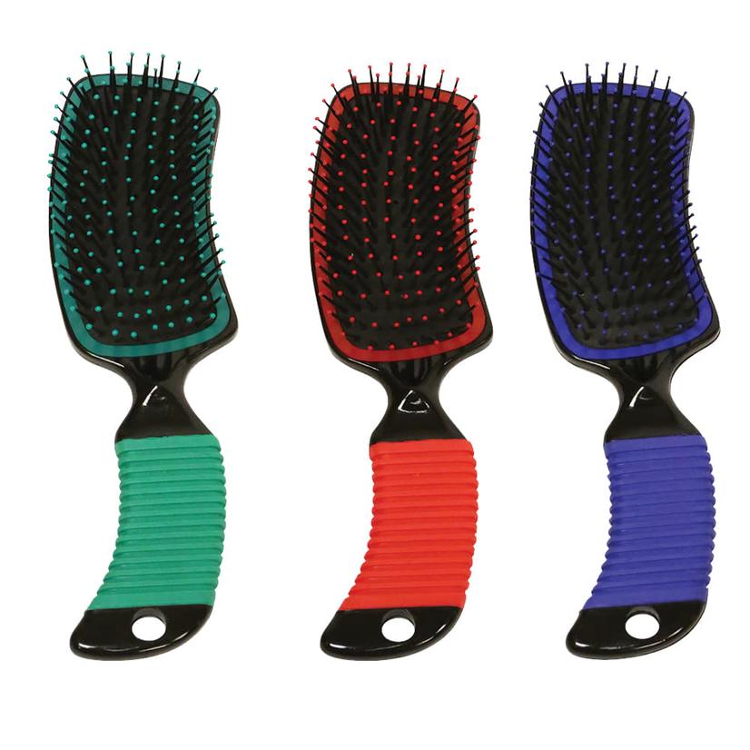 Partrade Cowboy Tack Supplies Curved Handle Mane & Tail Brush
