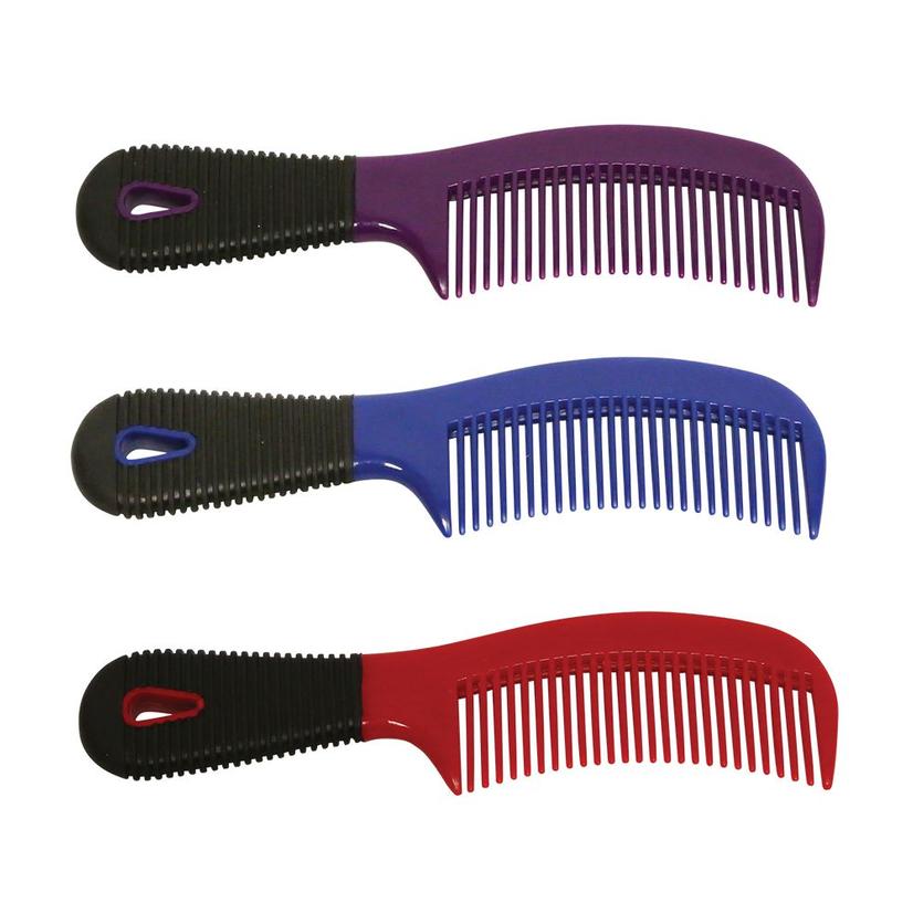 Partrade Cowboy Tack Supplies Plastic Comb w/ Rubber Grip