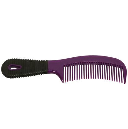 Partrade Cowboy Tack Supplies PURPLE Plastic Comb w/ Rubber Grip