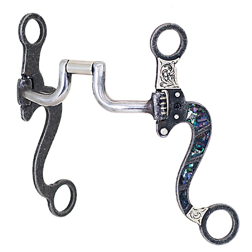 Partrade Cowboy Tack Tack 5 1/8" / Dark Grey Steel Partrade Cowboy Tack 5 1/8" Black Pearl Hinged Port Bit