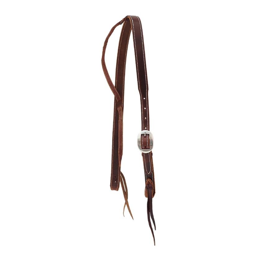 Partrade Cowboy Tack Tack Chocolate Partrade Cowboy Tack 1" Tapered Chocolate Harness Leather Slip Ear Headstall