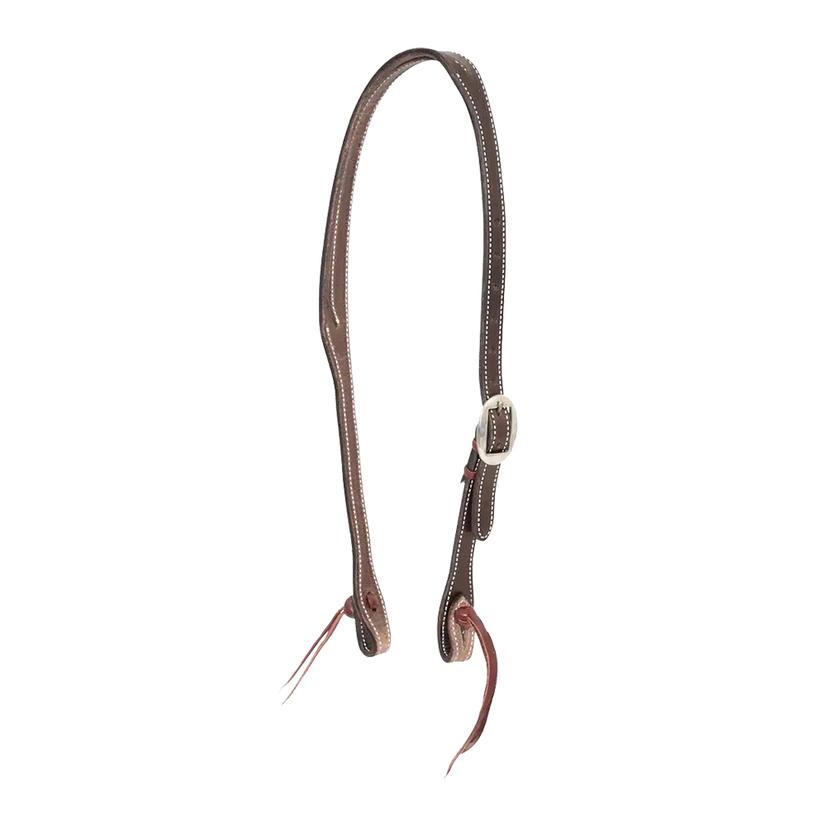 Partrade Cowboy Tack Tack Coffee Partrade Cowboy Tack 3/4" Coffee Leather Slotted Ear Headstall