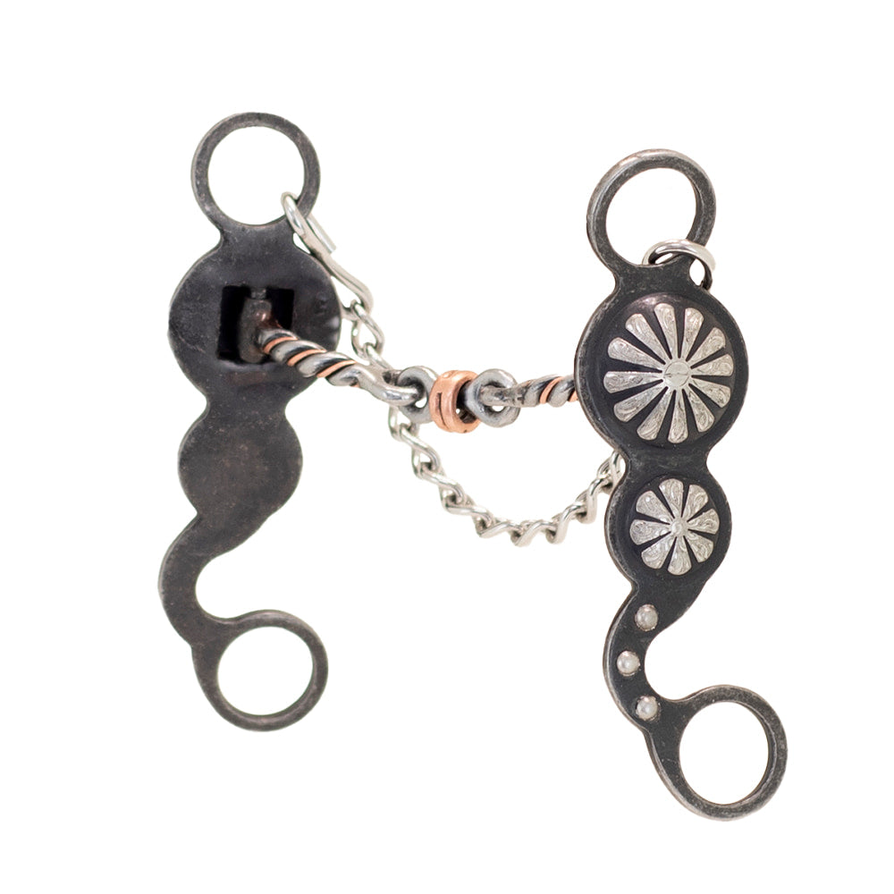Partrade Cowboy Tack Tack Partrade Cowboy Tack Bit Nellie Miller Double Concho Dog Bone Twisted Bit 5 1/8"