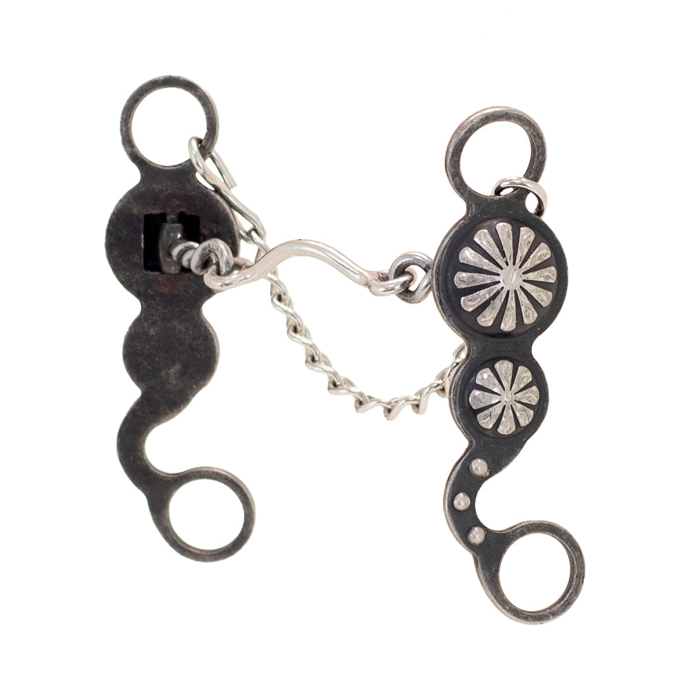 PARTRADE COWBOY TACK Tack Partrade Cowboy Tack Nellie Miller Double Concho Lower Ported Chain Bit 5 1/2"