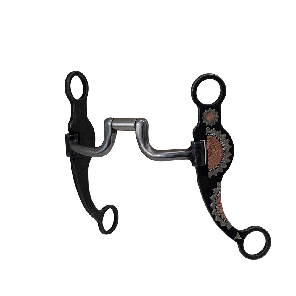 Partrade Cowboy Tack Tack Partrade Cowboy Tack Sunflower Hinged Port Medium Shank Bit