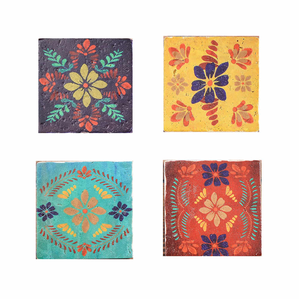 Paseo Road Home Decor Bonita Televera Design Coaster, Set of 4
