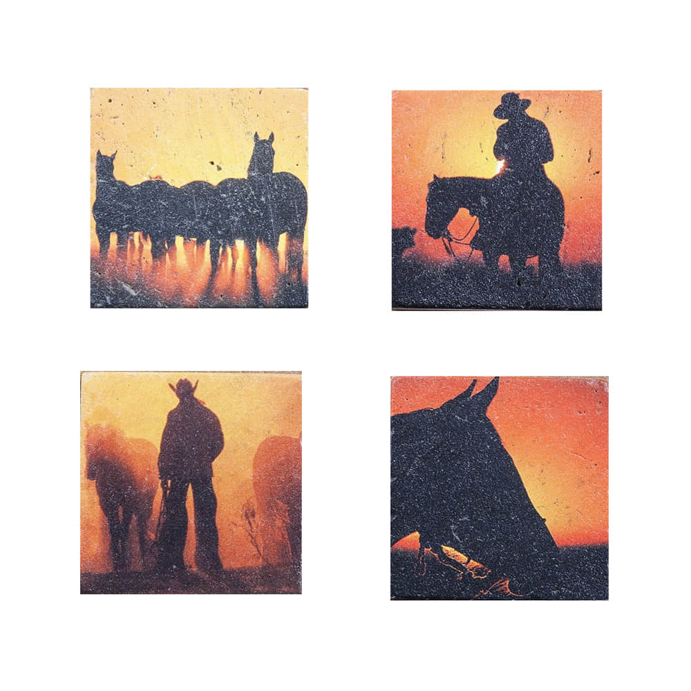 Paseo Road Home Decor COWBOY COASTERS