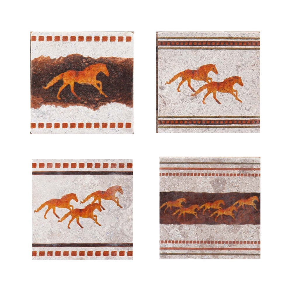 Paseo Road Home Decor Running Remuda Coaster, Set of 4