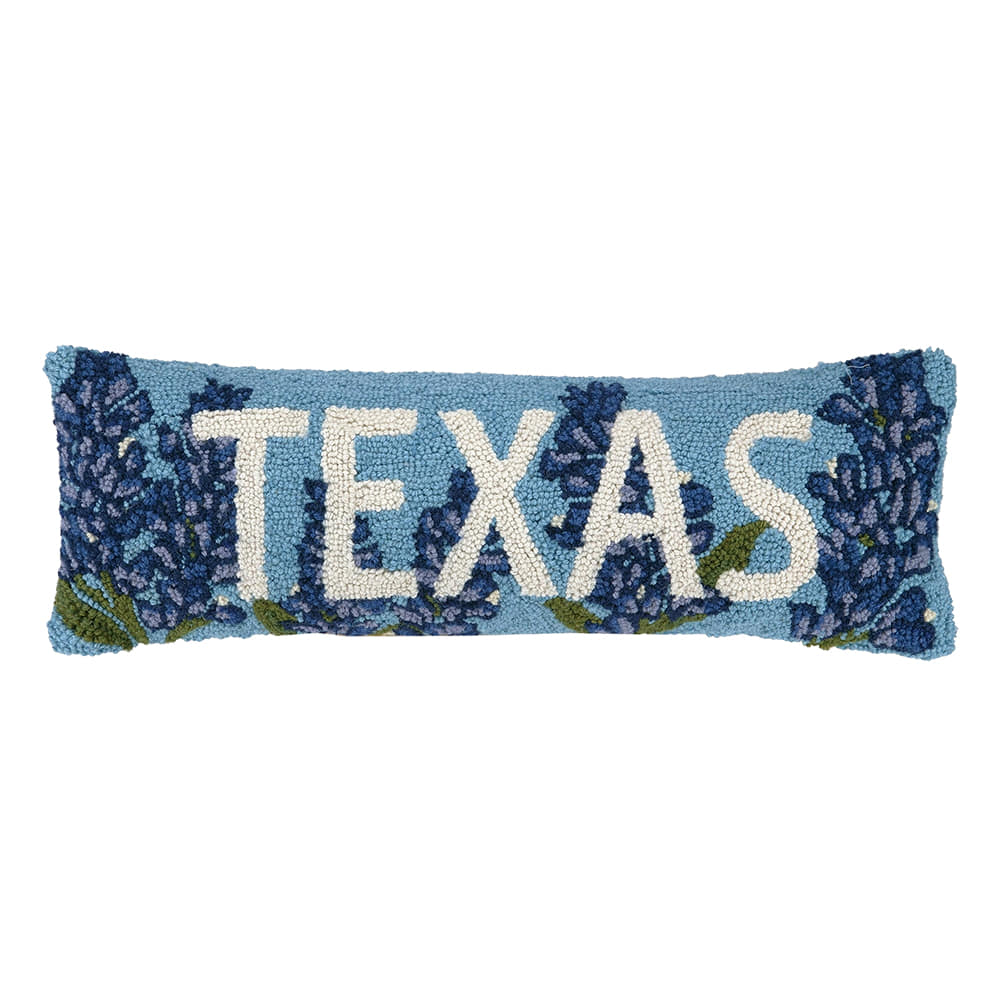 Peking Handicraft Home Decor 8"X24" Peking Handicraft Texas Blue Bonnet Hook Pillow
