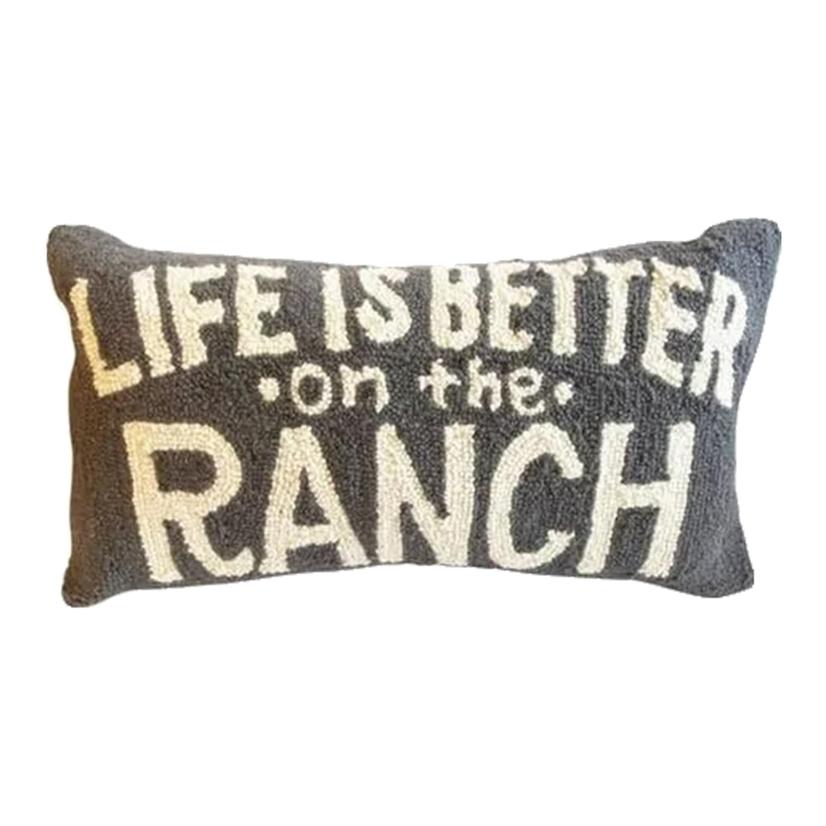 Peking Handicraft Home Decor Grey/White / 22"X12" Peking Handcraft White Grey Hook Pillow