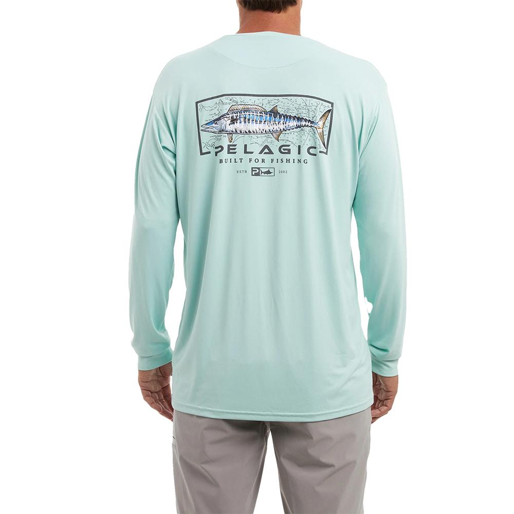 Pelagic Apparel Pelagic Aquatek Turquoise Long Sleeve Men's Graphic Tee