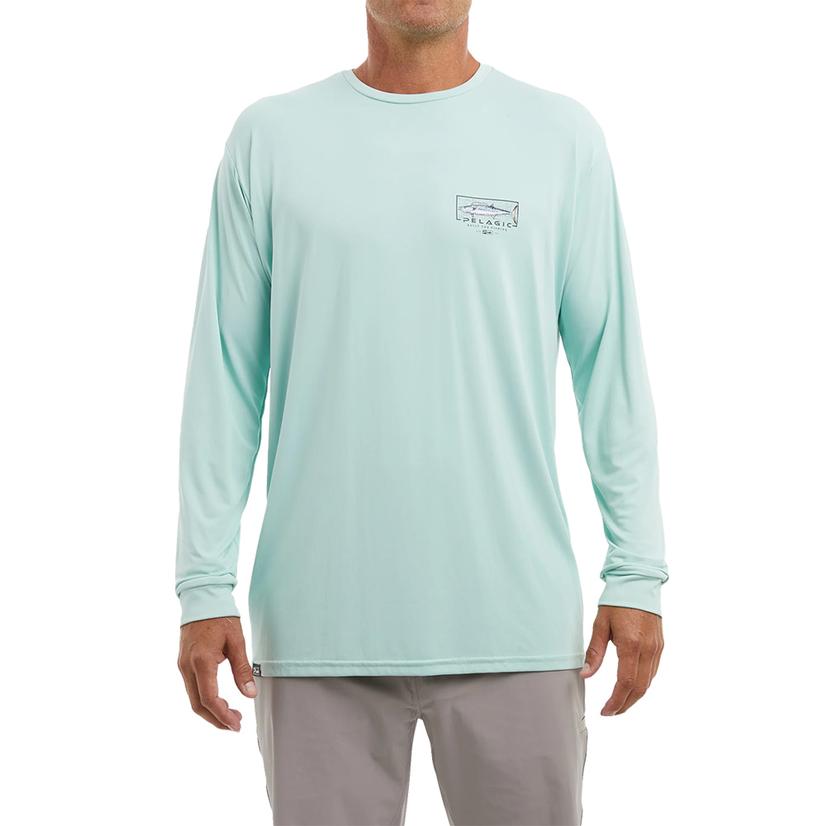 Pelagic Apparel Pelagic Aquatek Turquoise Long Sleeve Men's Graphic Tee