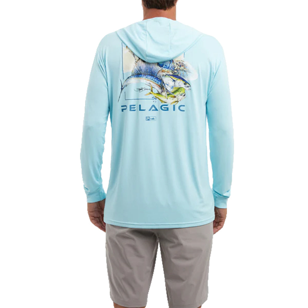 Pelagic Apparel Pelagic Men's Long Sleeve Turquoise AQUATEK Graphic Goione Mahi Shirt