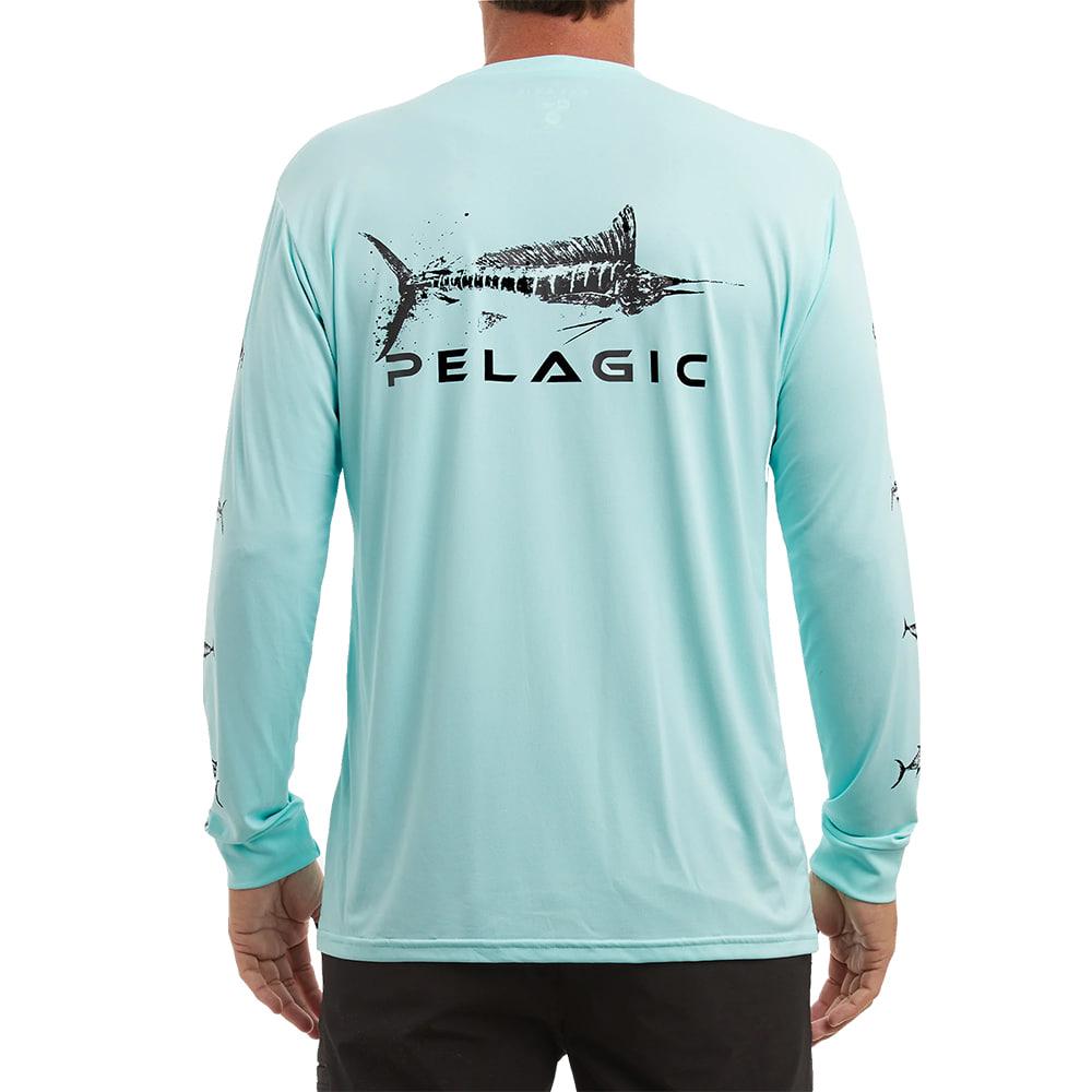 Pelagic Pelagic Aqua Gyotaku Aquatek Long Sleeve Men's Shirt
