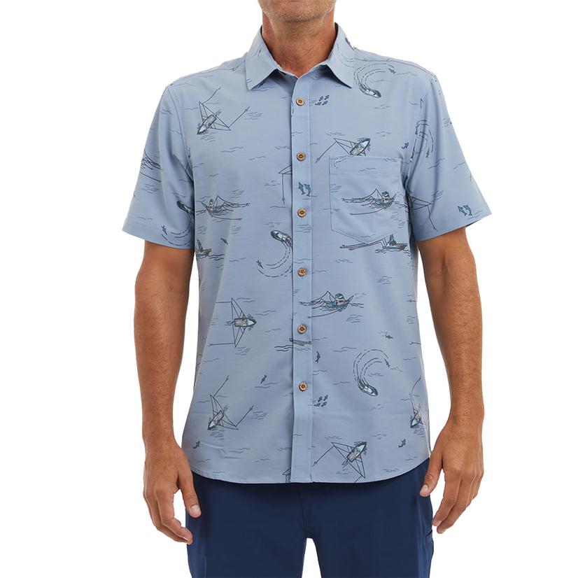 Pelagic Pelagic Slate Dockside Short Sleeve Button-Down Men's Shirt