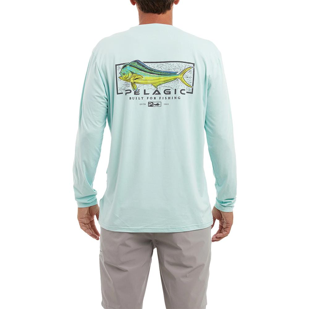 Pelagic Pelagic Turquoise Mahi Mind Stratos Long Sleeve Men's Shirt
