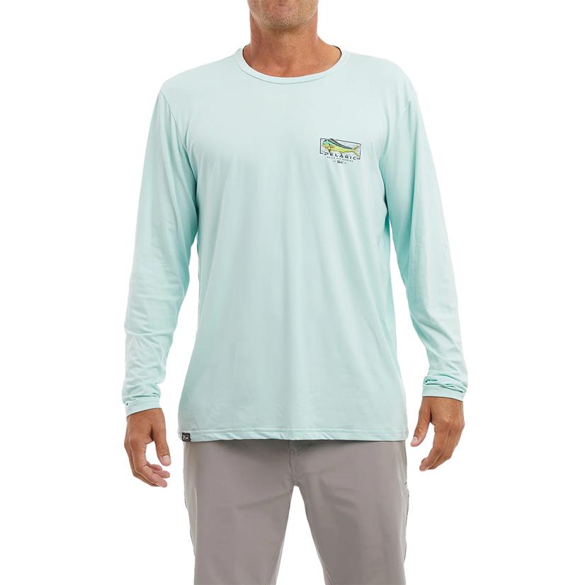 Pelagic Pelagic Turquoise Mahi Mind Stratos Long Sleeve Men's Shirt