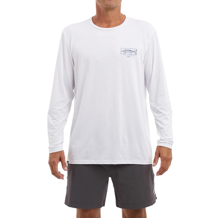 Pelagic Pelagic White Wahoo Mind Stratos Long Sleeve Men's Shirt