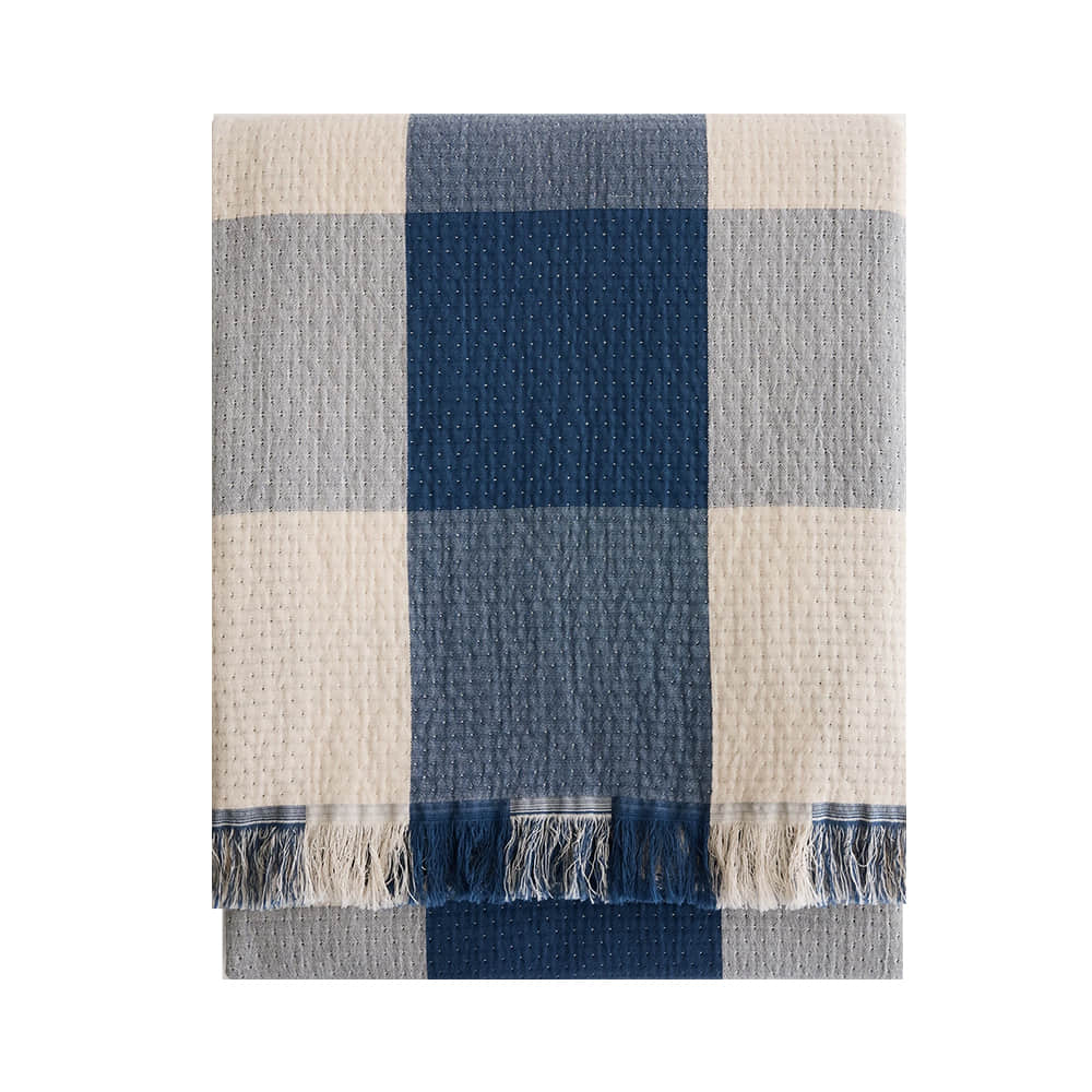 Pendleton Woolen Mills Home Decor Pendleton Woolen Mills Fringed Indigo Block Plaid Throw