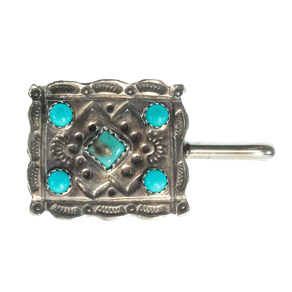 Peyote Bird Designs Hats Turquoise/Silver Peyote Bird Design Joe Eby Silver and Turquoise Southwest Brim Slide