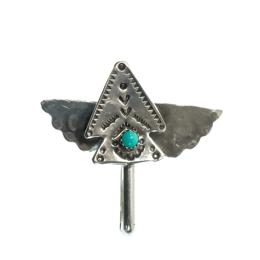 Peyote Bird Designs Hats Turquoise/Silver Peyote Bird Design Joe Eby Silver and Turquoise Thunderbird Brim Slide
