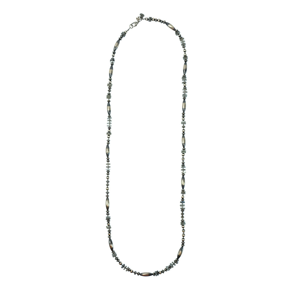 Peyote Bird Designs Jewelry 32 Inch Peyote Bird Designs Labradorite and Desert Pearl Necklace