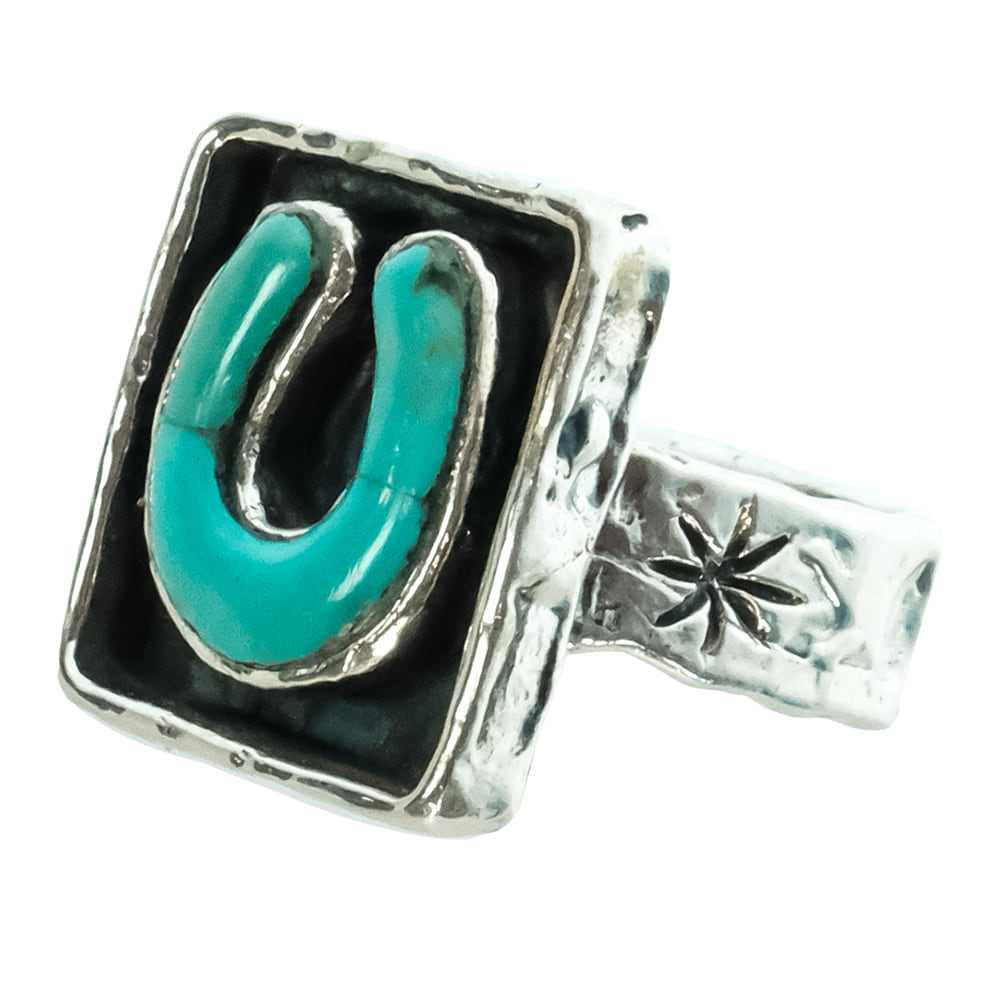 Peyote Bird Designs Jewelry Peyote Bird Designs Horse Shoe Silver And Turquoise Ring