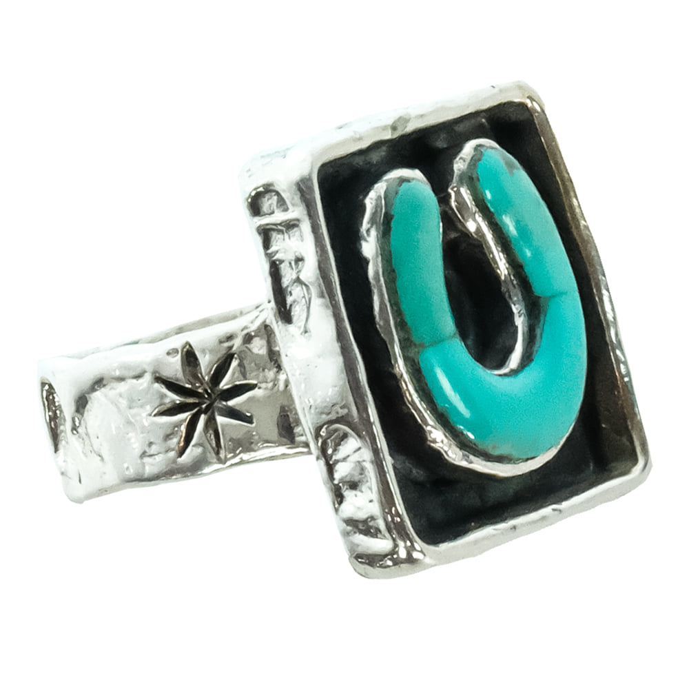 Peyote Bird Designs Jewelry Peyote Bird Designs Horse Shoe Silver And Turquoise Ring
