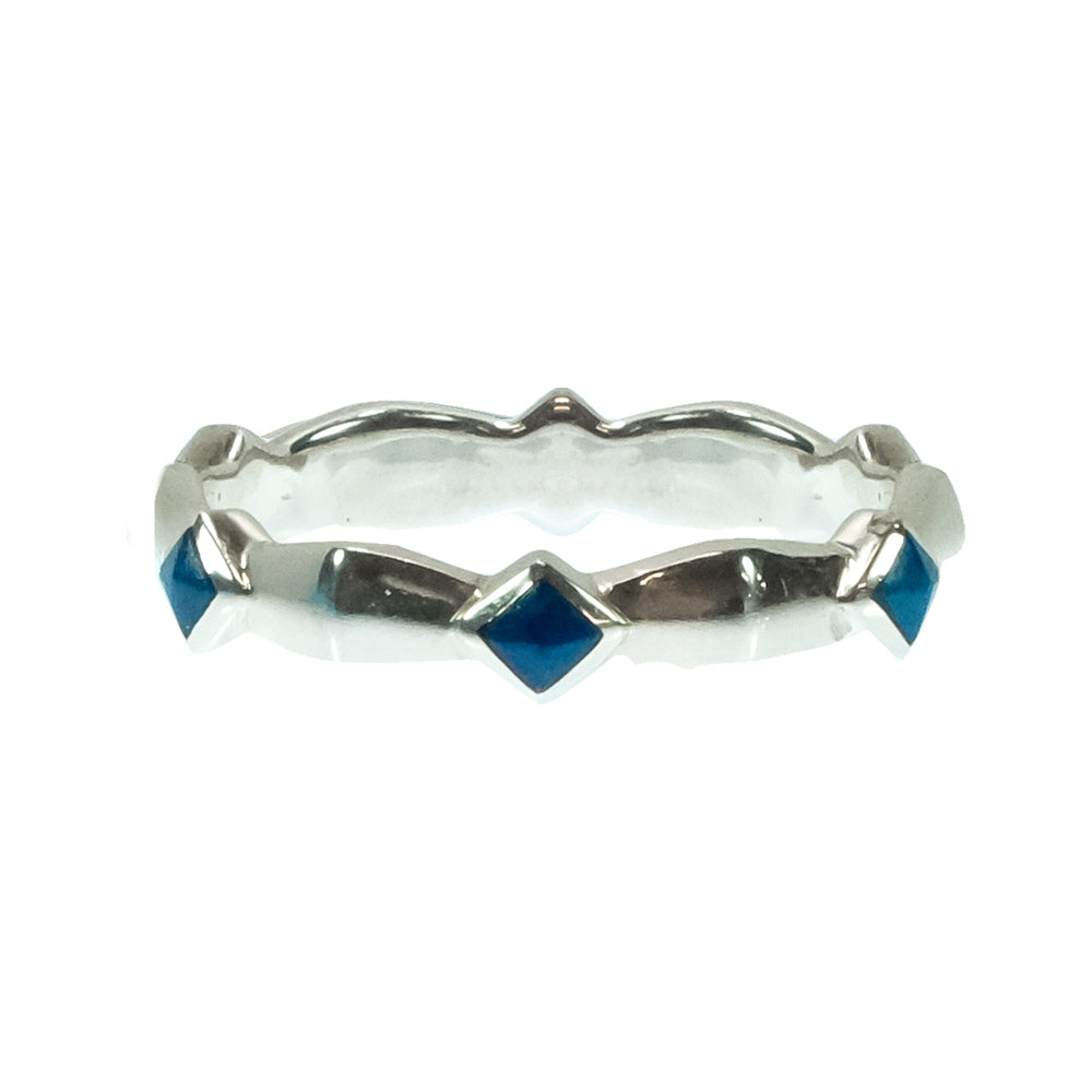 Peyote Bird Designs Jewelry Peyote Bird Designs Silver and Lapis Band Ring