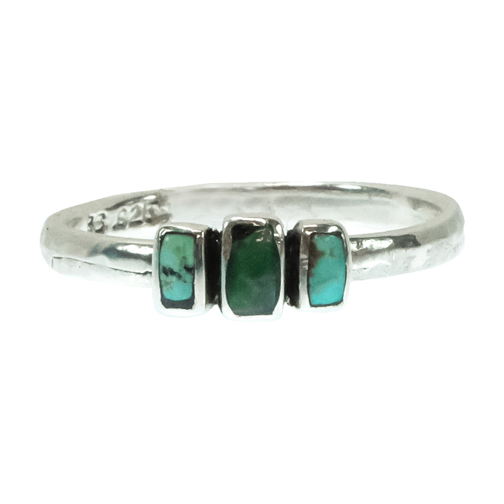 Peyote Bird Designs Jewelry Peyote Bird Designs Silver and Turquoise Nomad Tres Amigo Ring
