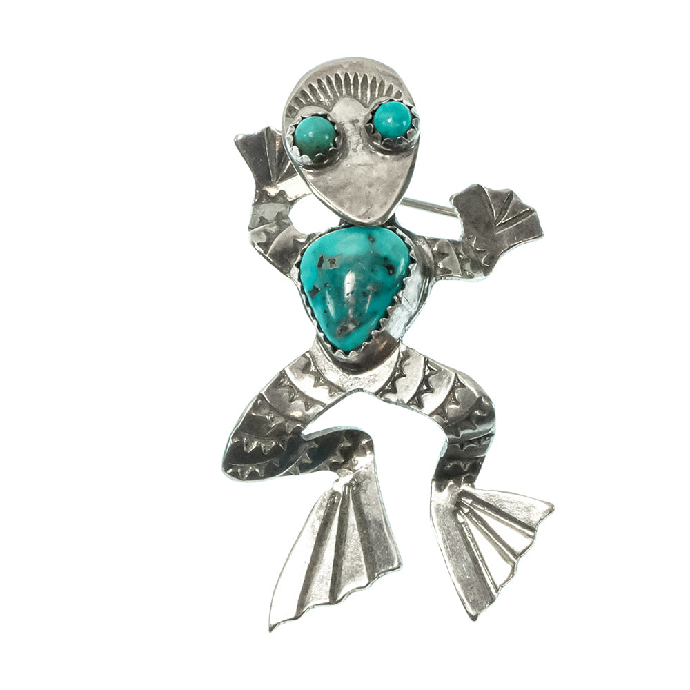 Peyote Bird Designs Jewelry Turquoise/Silver Peyote Bird Joe Eby Frog Pin