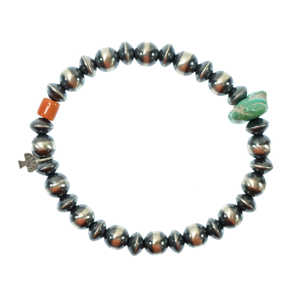 Peyote Bird Designs Jewelry Turquoise/Spiny Oyster Peyote Bird Designs Desert Pearl And Turquoise And Spiny Oyster Bracelet