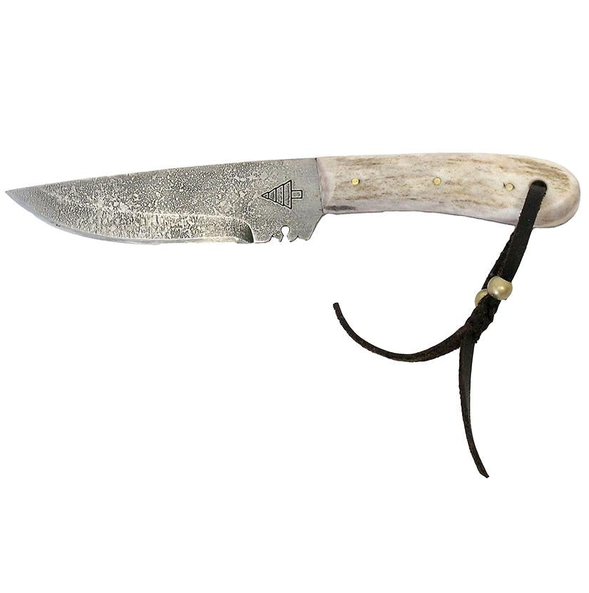 Pine Ridge Knife Co Knives Pine Ridge Knife Co High Country 4 Fixed Blade Right Handed Knife with Tooled Leather Sheath